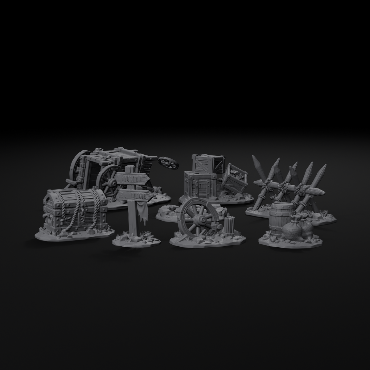 Ambush scatter set STL file — front view