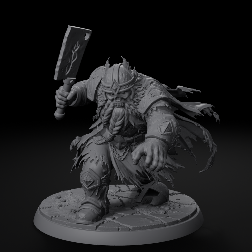 Forge Wraith undead dwarf D&D miniature, front view, unpainted resin