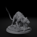 Swarm and Horde Pack — grave rat miniature, front view, unpainted resin