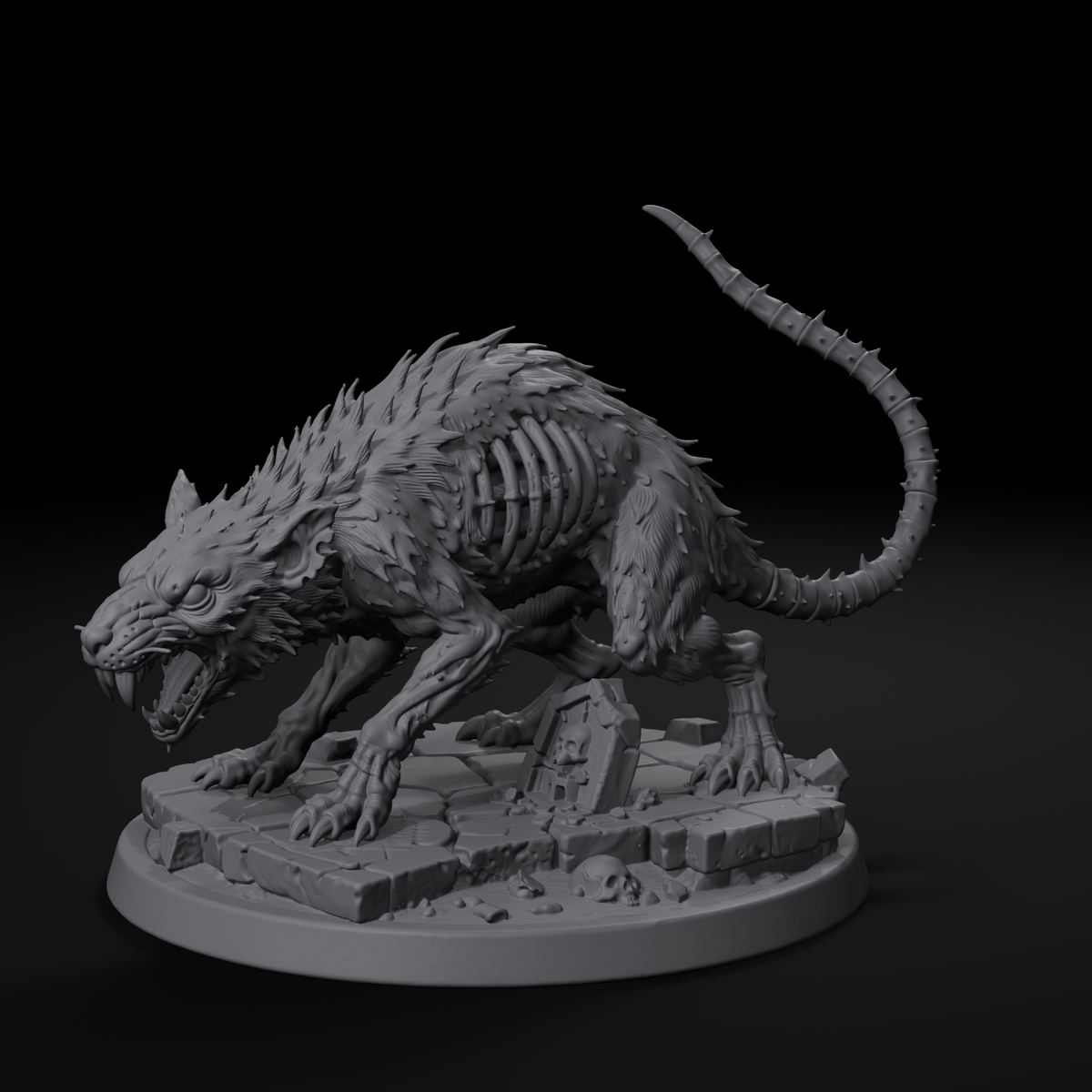 Grave rat STL file — right view