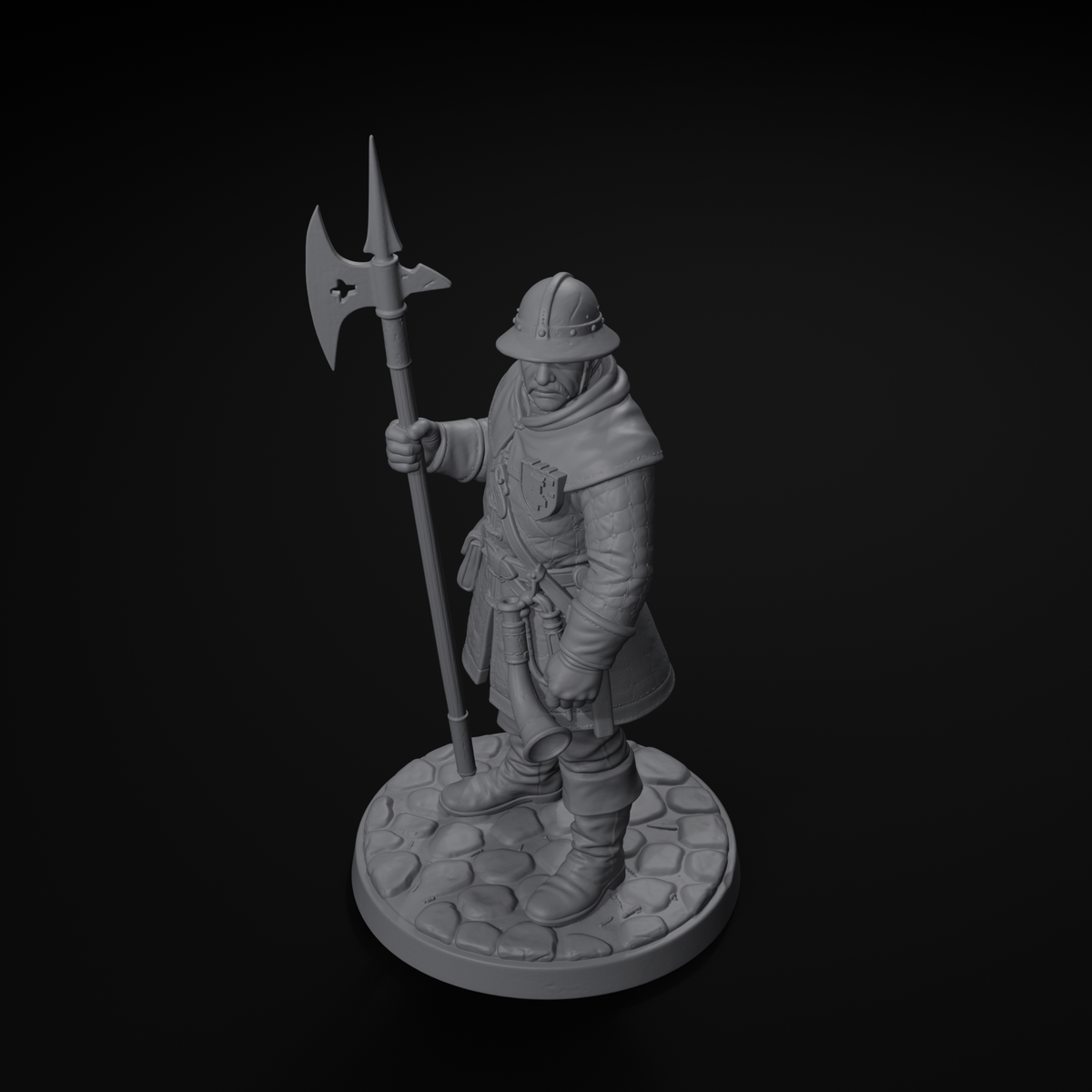 Town guard STL file — isometric view
