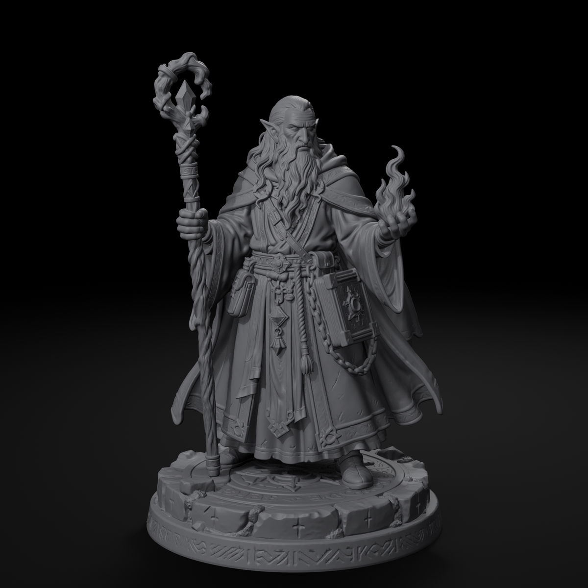 Wizard elf mage STL miniature file