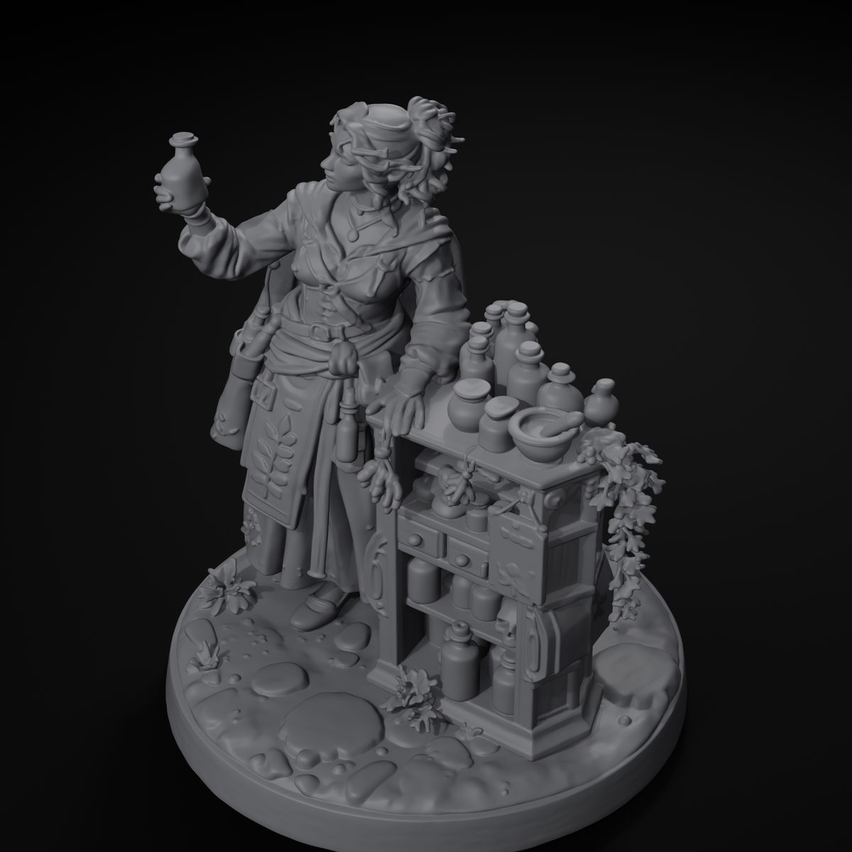 Yenna apothecary STL file — isometric view